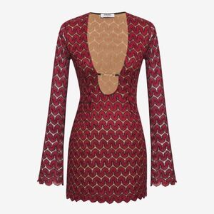 Rumored Crimson and Black Fools Rush In Mini Dress